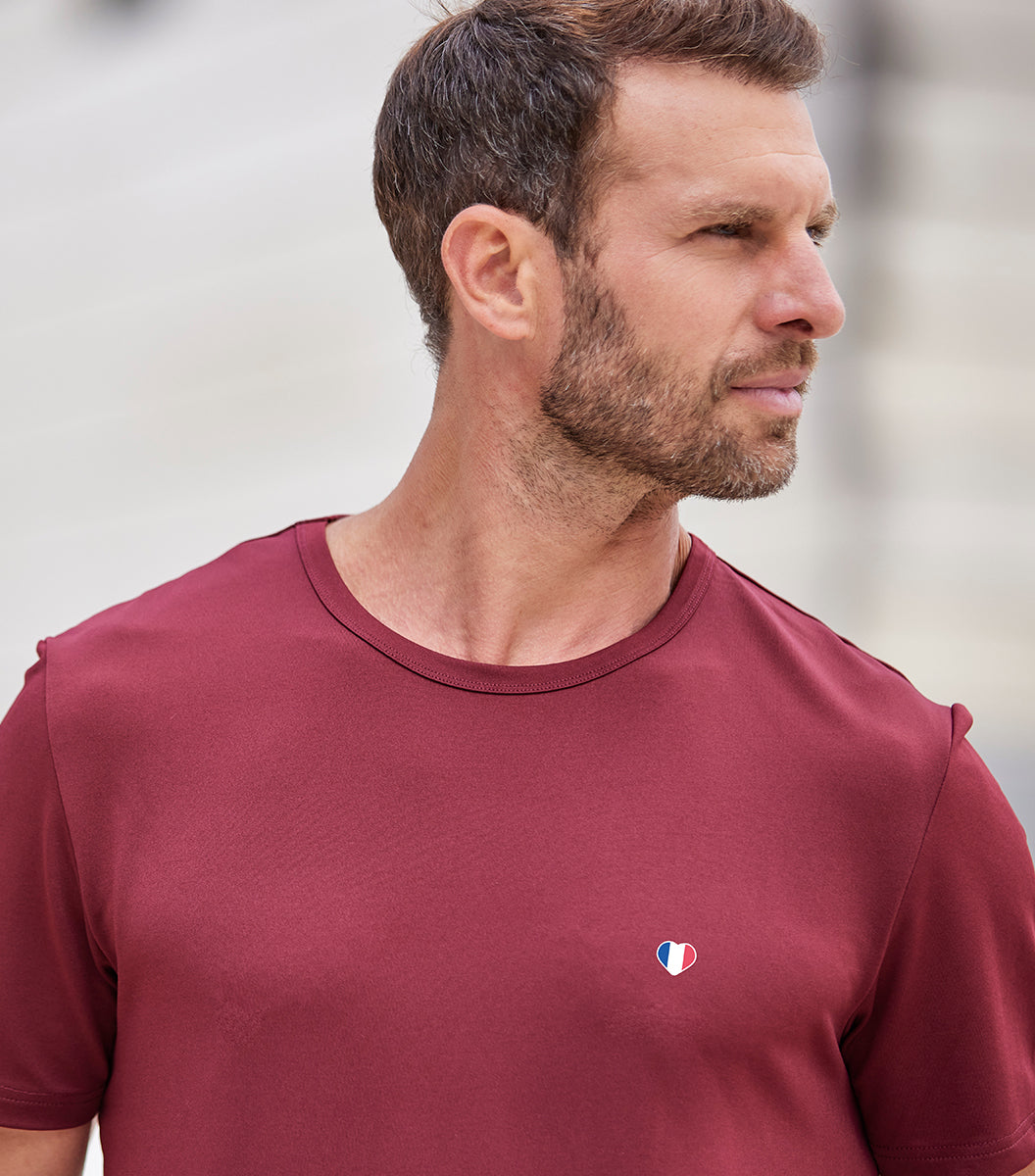 T shirt Homme Sport Bordeaux L Iconique Made in France Cocorico