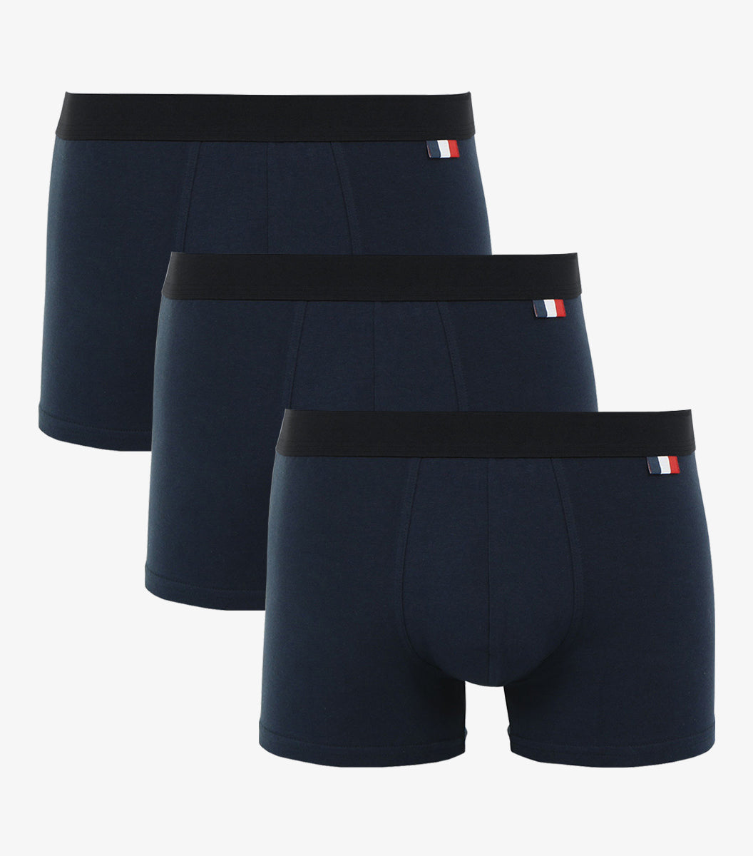 Boxer Homme Marine x3 Intemporels Made in France Cocorico