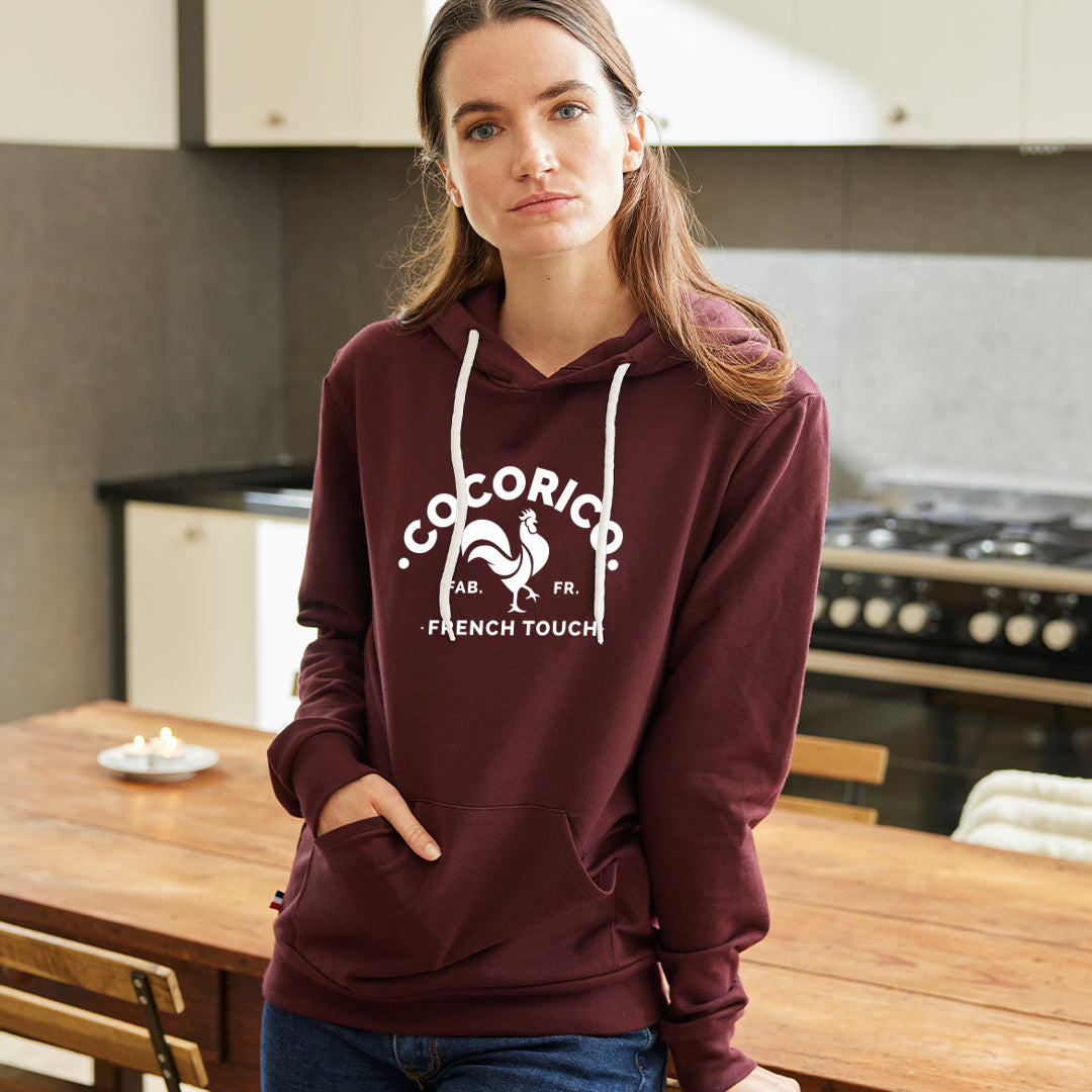 Sweat à capuche Femme Bordeaux - Le Coq Français