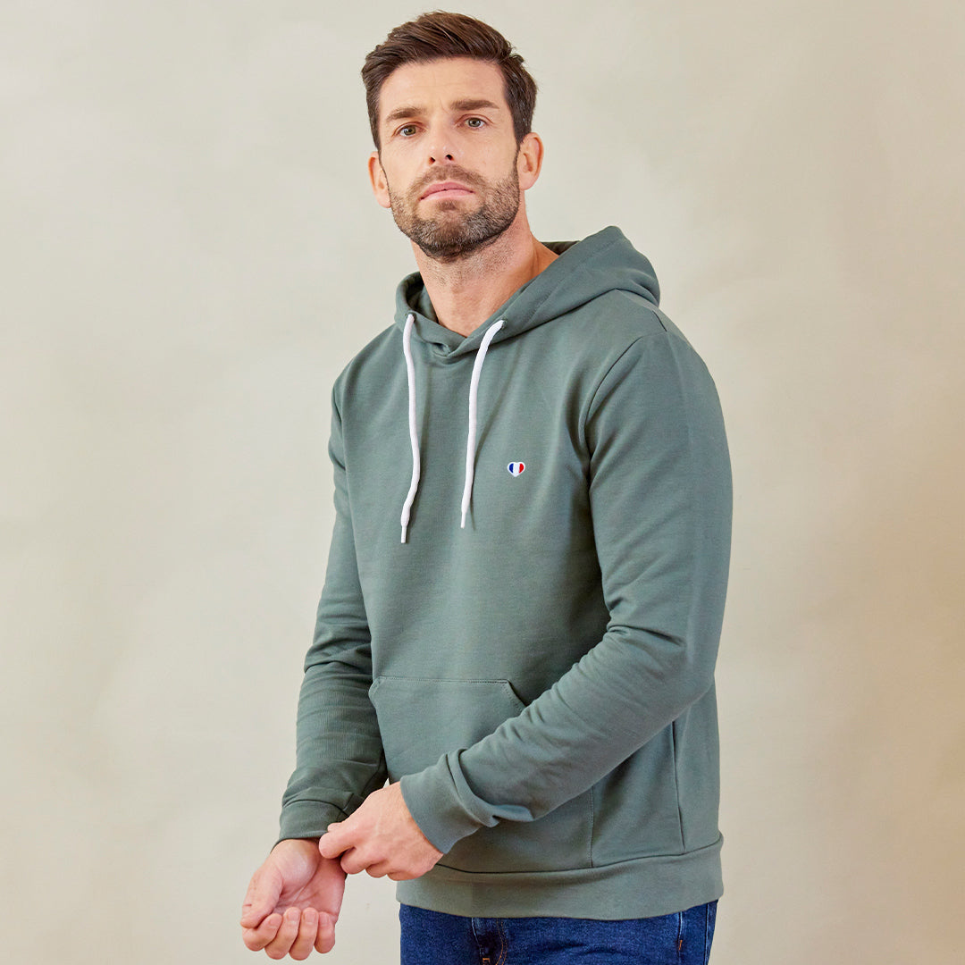 Sweat à Capuche Homme Sauge - L'Iconique