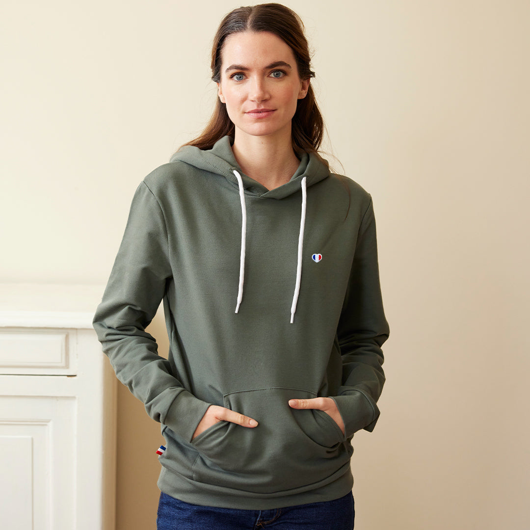 Sweat à Capuche Femme Sauge - L'Iconique