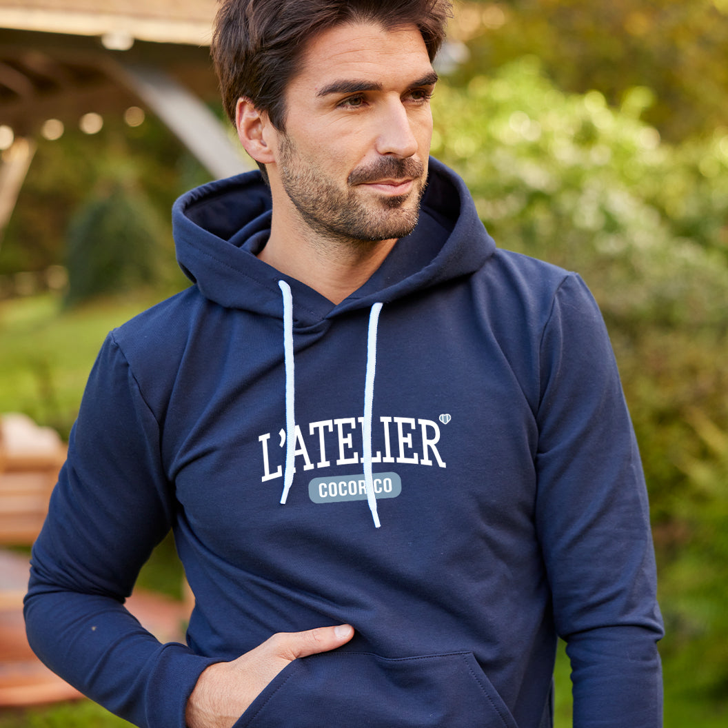 Deals sweat capuche homme bleu marine