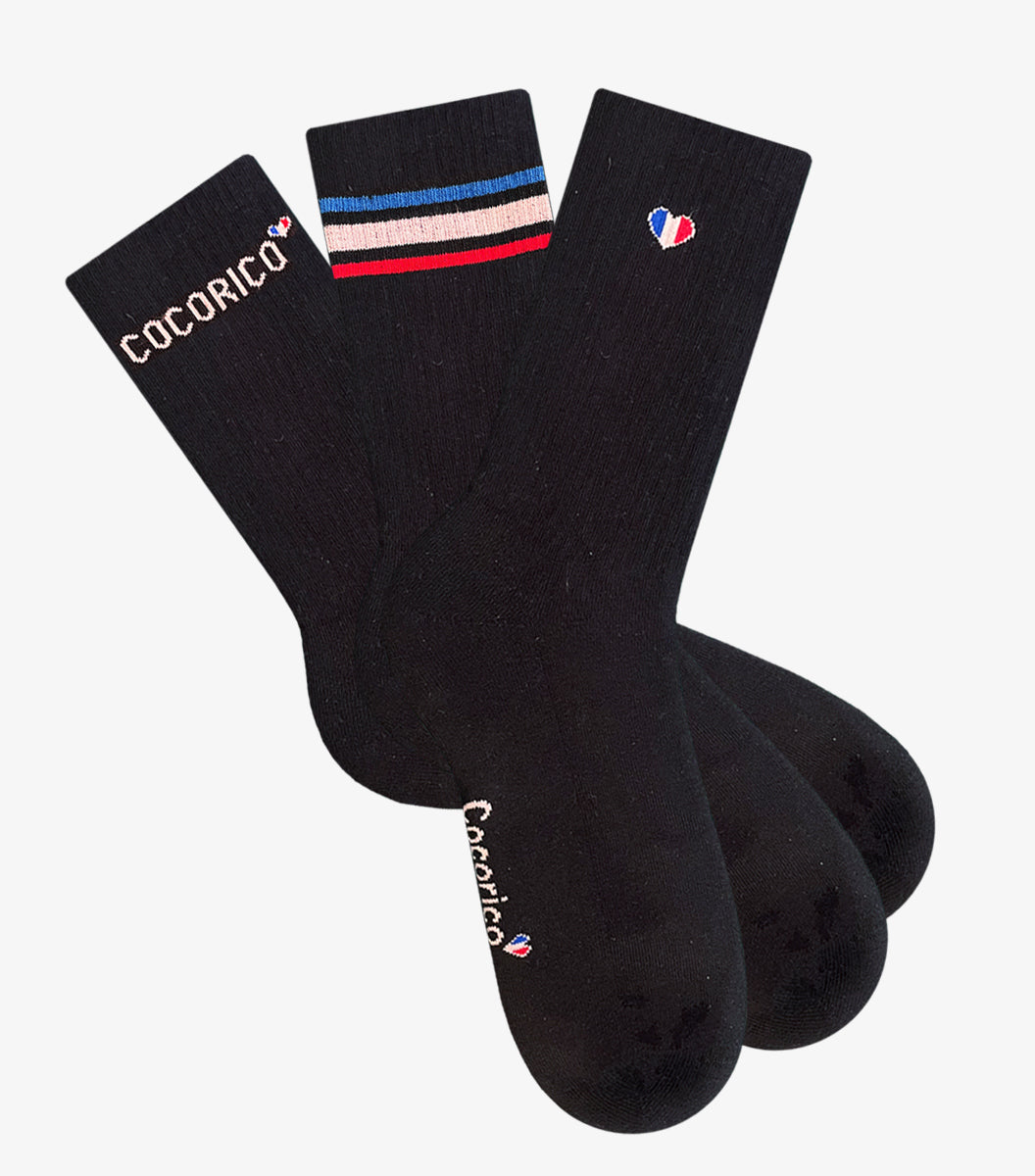 Chaussettes Homme Sport Noir x3 - Pack