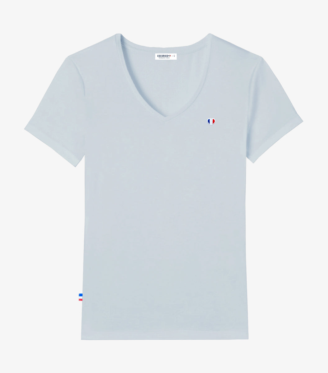 T-shirt col V Femme Ciel - L'iconique