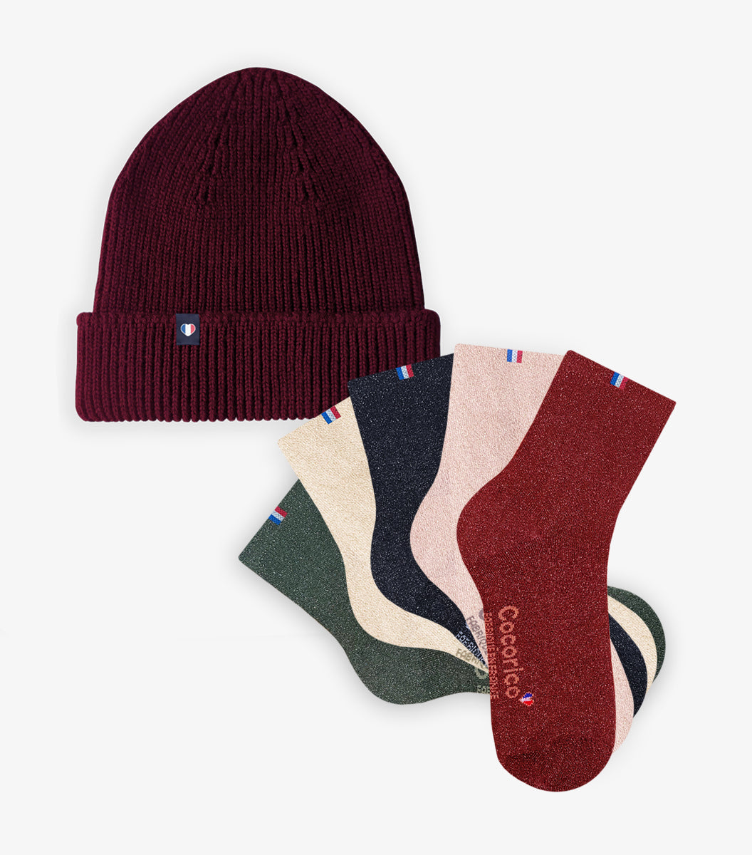 Coffret de Noël Femme - Chaussettes Bonnet