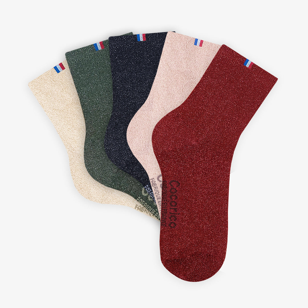 Chaussettes Femme x5 - Pack Paillettes