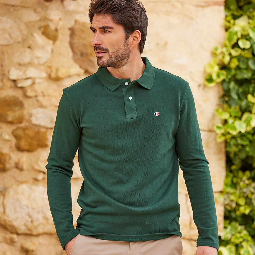 Polo Homme Manches Longues Sapin - L'Iconique