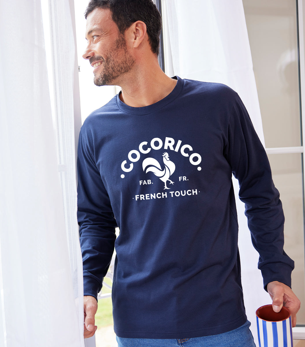 T-shirt Manches Longues Homme Marine - Coq Français