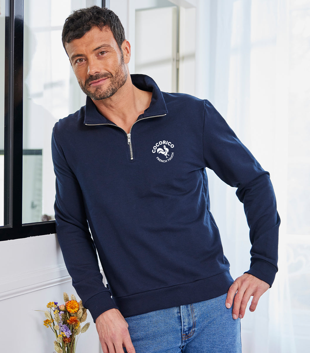 Sweat Camionneur Homme Marine - Coq Français