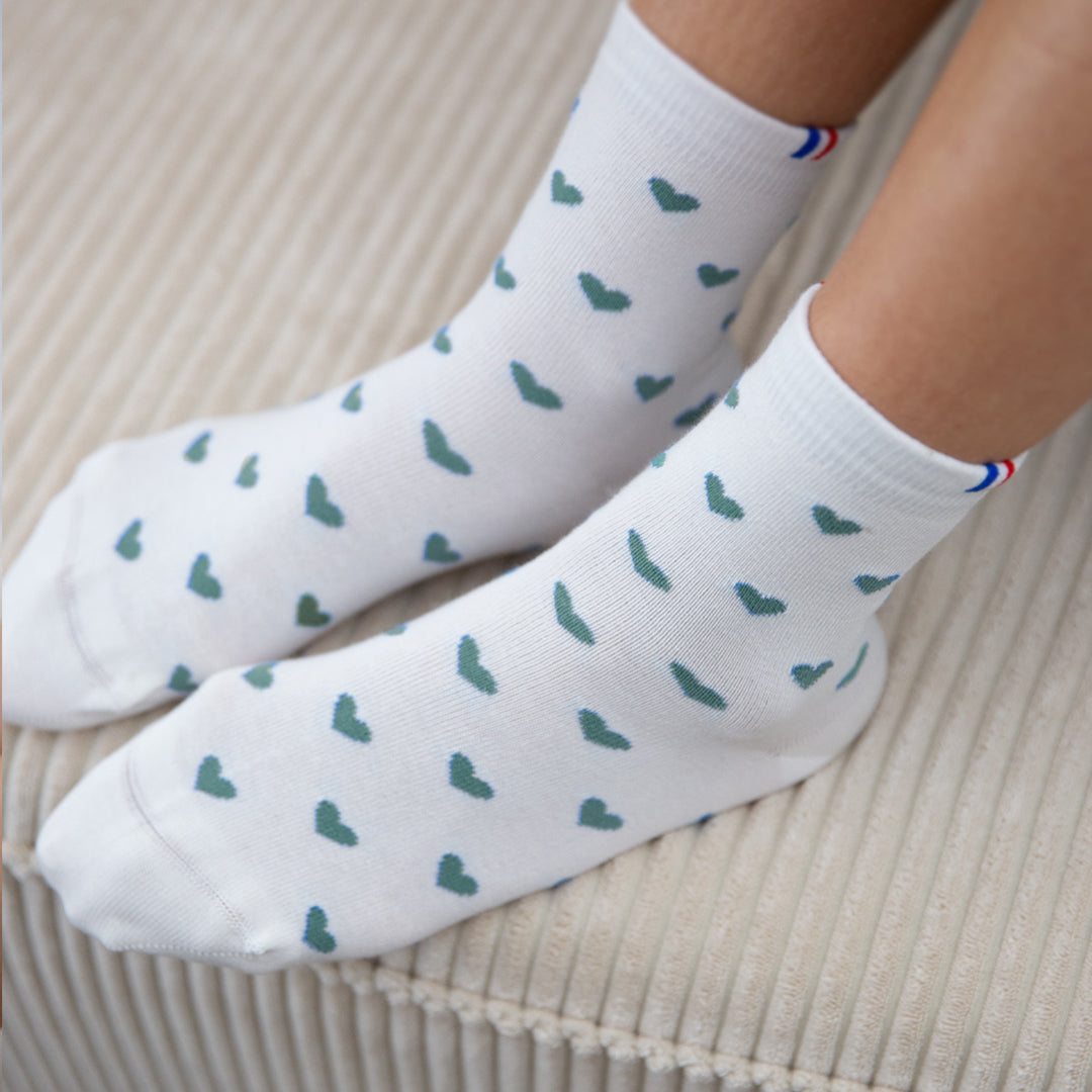 Chaussettes Femme - Petit Cœur Vert