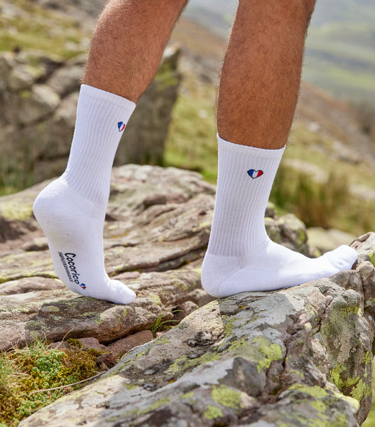 Chaussettes Homme Sport Blanc C ur Made in France Cocorico