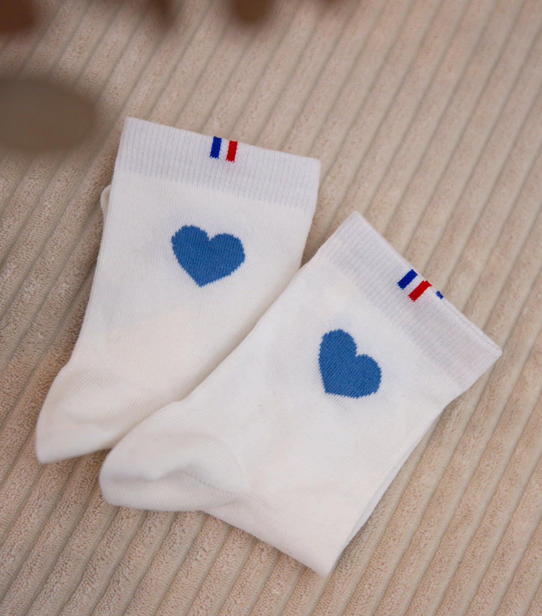 Chaussettes Femme - Grand Cœur Ciel