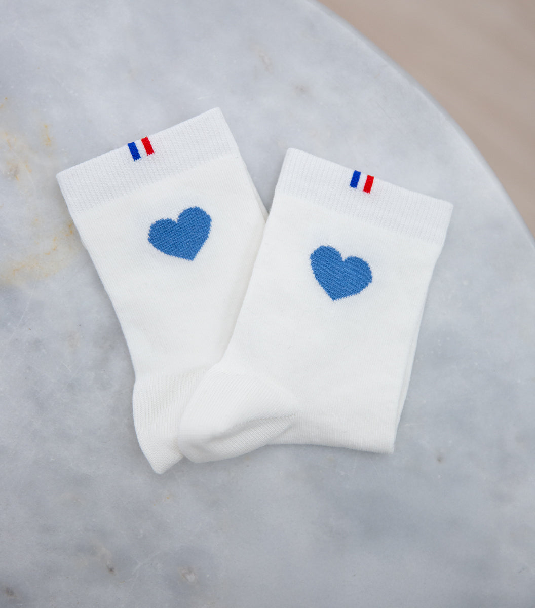 Chaussettes Femme - Grand Cœur Ciel