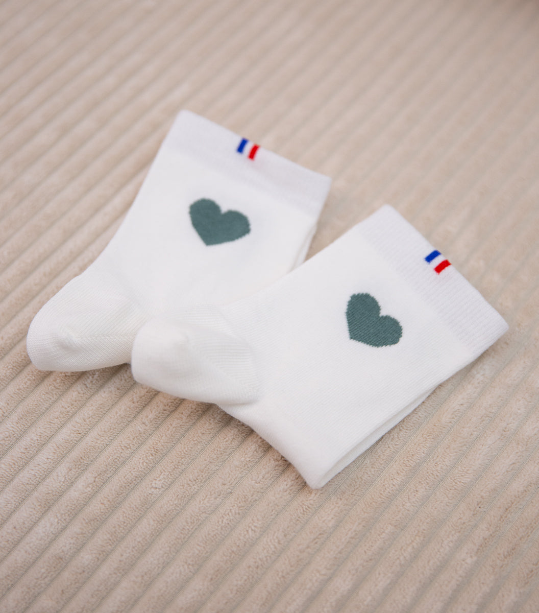 Chaussettes Femme - Grand Cœur Vert