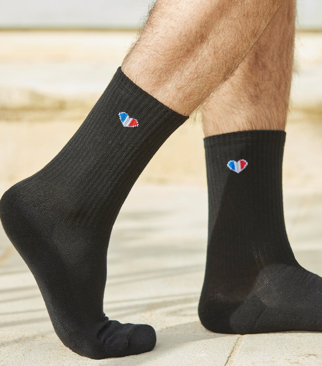 Chaussettes Homme Sport Noir - Cœur