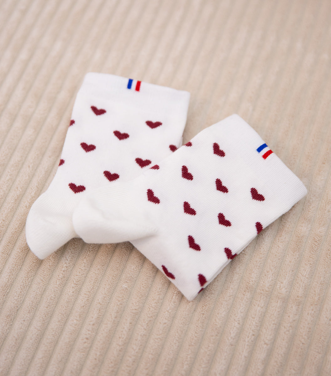 Chaussettes Femme - Petit Cœur Bordeaux