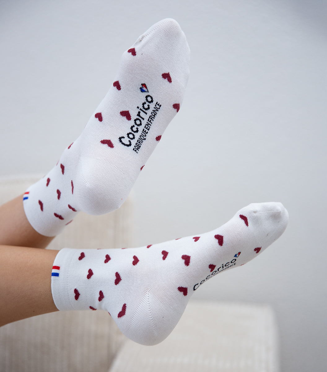 Chaussettes Femme - Petit Cœur Bordeaux