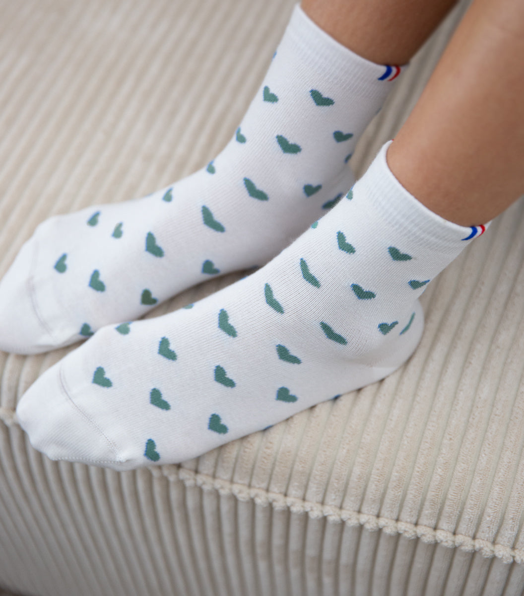 Chaussettes Femme - Petit Cœur Vert