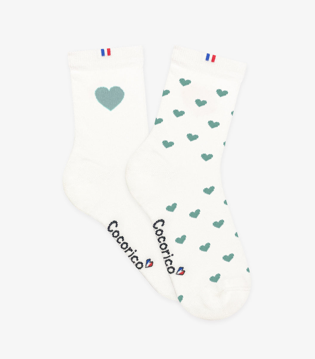 Chaussettes Femme x2 - Le Pack Cœur Vert