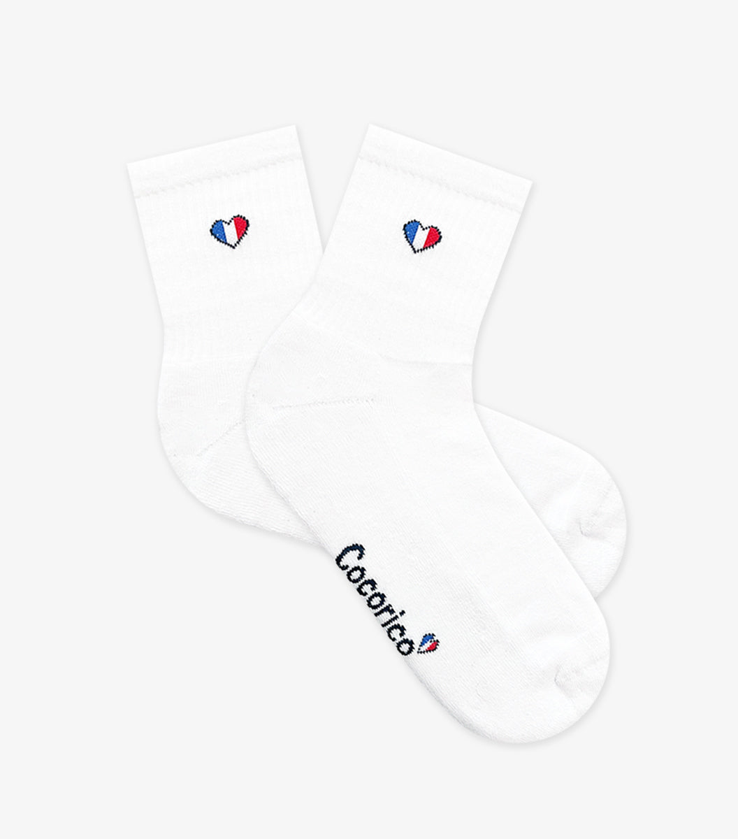 Chaussettes Femme Sport Blanc - Cœur