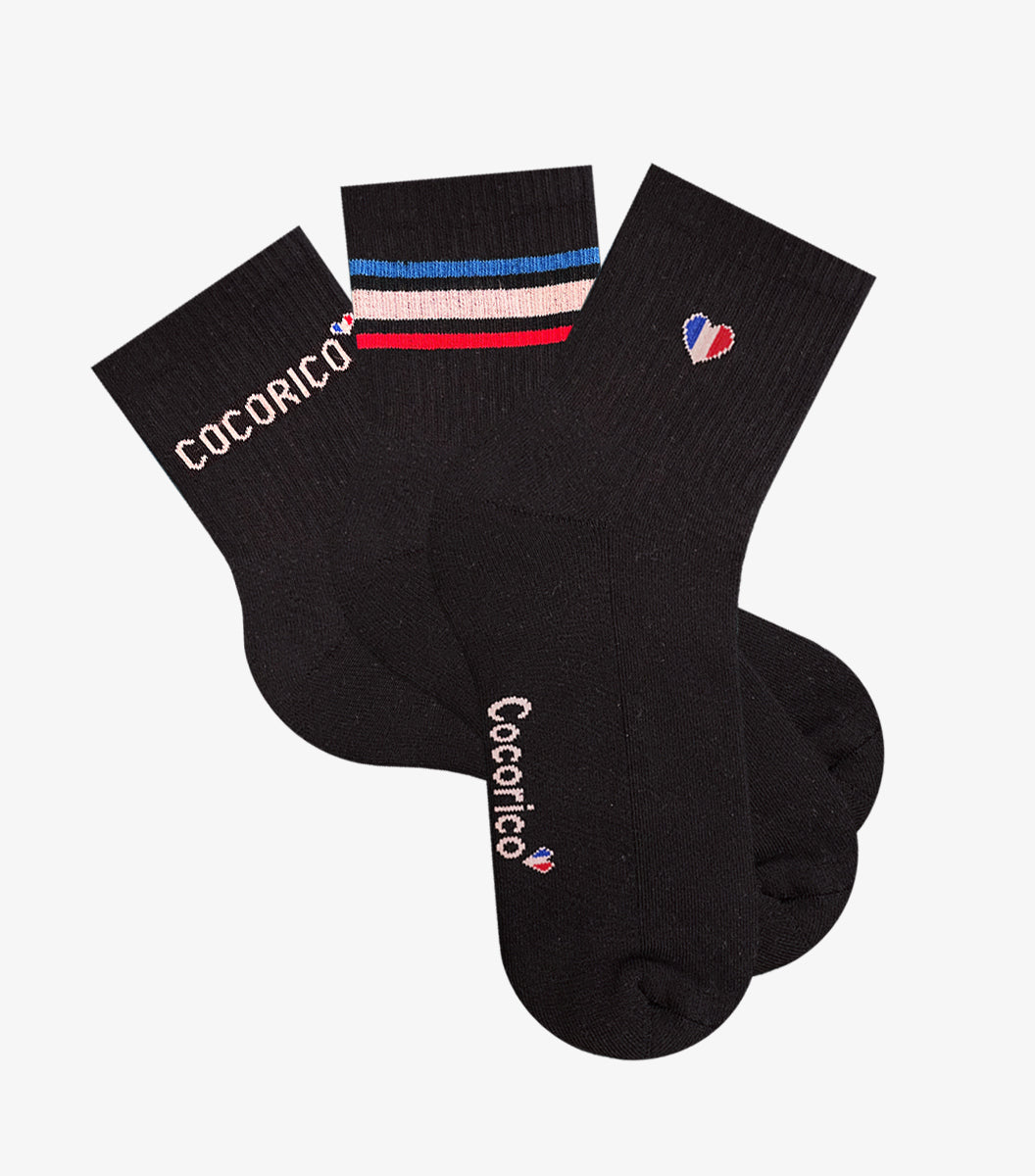 Chaussettes Femme Sport Noir x3 - Pack